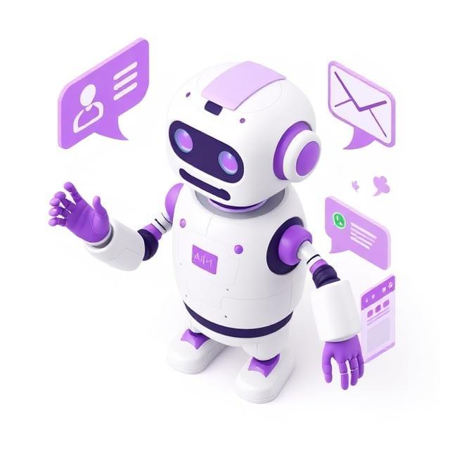 AI robot handling multiple customer channels simultaneously