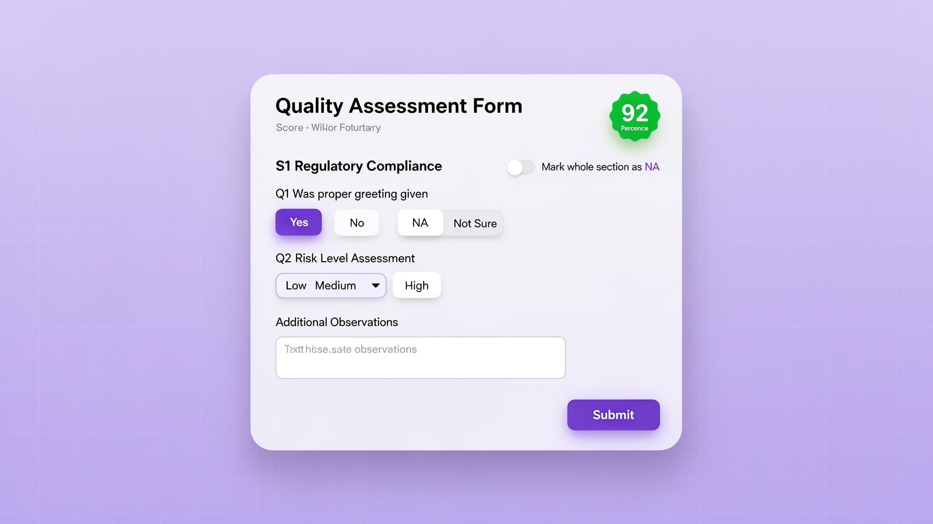 Custom audit form builder with drag-and-drop field types
