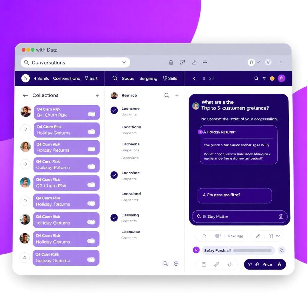 Chat with Data AI analyst interface with conversation collections and natural language queries